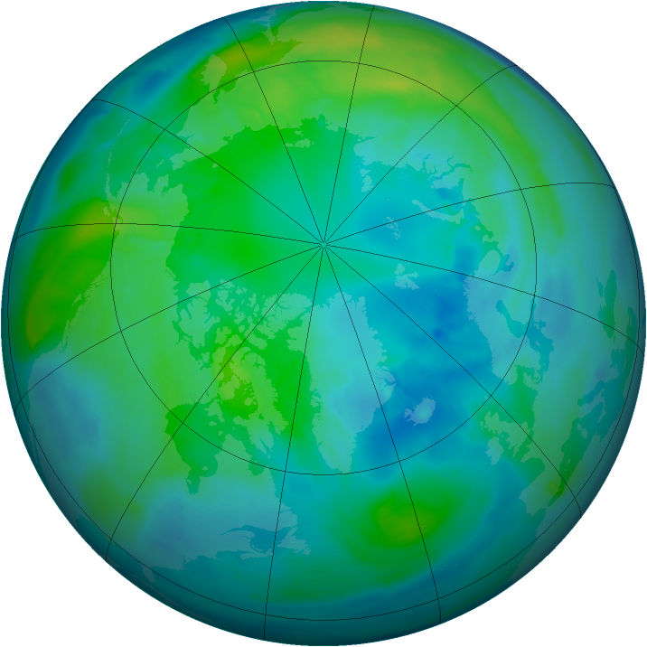 Arctic ozone map for 14 October 2014